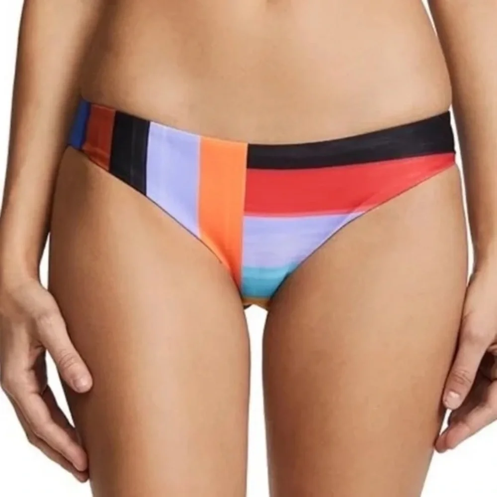 NEW Mara Hoffman Zoa Black Multi Standard Bikini‎ Bottom Vacation Beach Size L